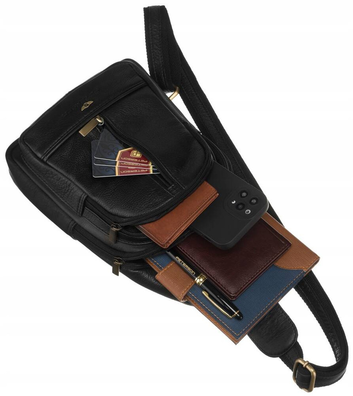 Saszetka męska z naturalnej skóry Peterson PTN 2981-NDM