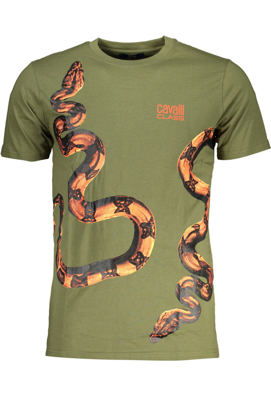 ZIELONY T-SHIRT MĘSKI Z KRÓTKIM RĘKAWEM KLASY CAVALLI