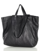Duża torba shopper skórzana podwójne rączki - MARCO MAZZINI czarna