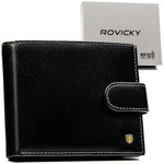 Skórzany męski portfel Rovicky N01L-RVT RFID