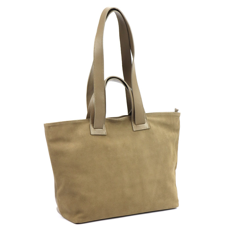 zamsz + Damska torebka ze skóry naturalnej Luka 25-077