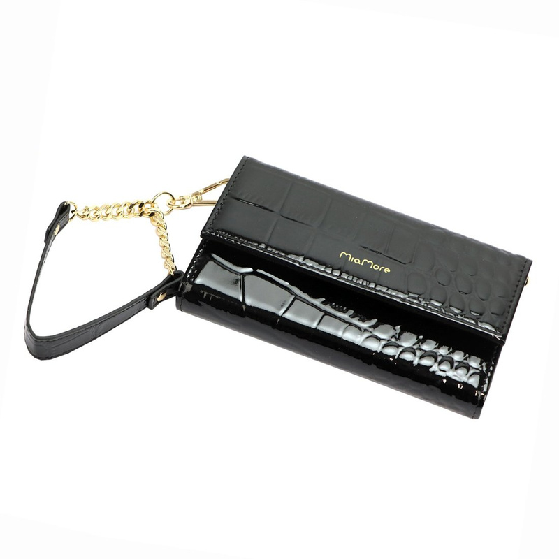 MiaMore etui Iphone 12 PRO case z klapą wzór skóra krokodyla z łańcuszkiem