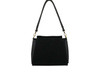Torebka miejska z naturalnego zamszu i skóry - Czarna