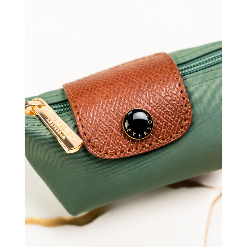 Jasnozielone etui na klucze z poliestru i skóry ekologicznej - Peterson