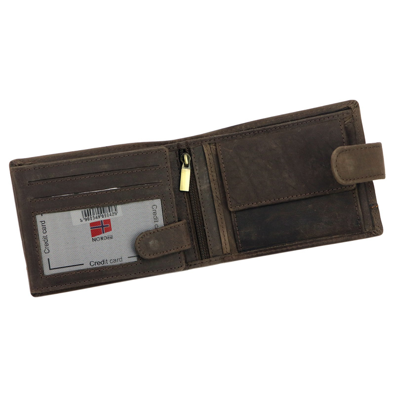 Nordee poziomy portfel skóra naturalna męski rozbudowana portmonetka