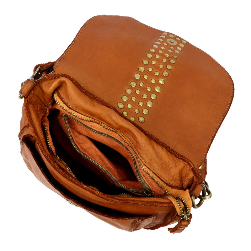 Stylowa Listonoszka damska skórzana ma magnes z dżetami torebka na ramię