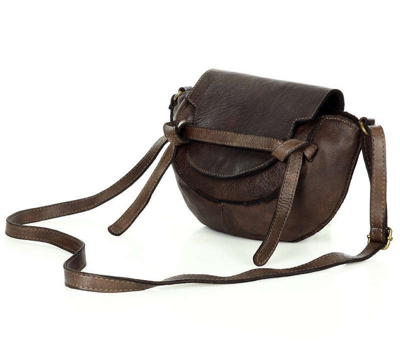 Marco Mazzini Torebka listonoszka skórzana saddle bag brąz caffe