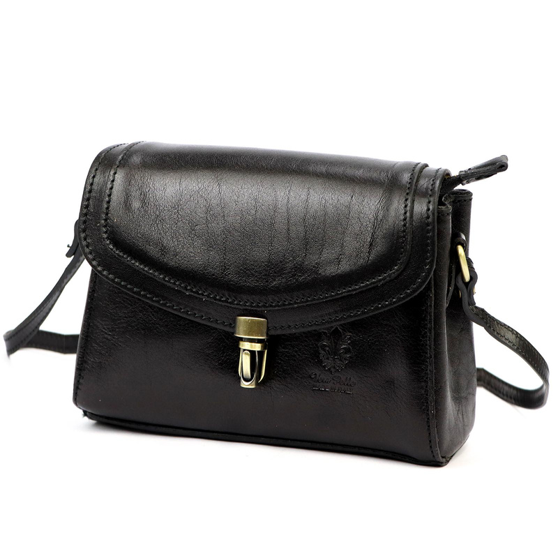 Florence Torebka Skórzana Damska Listonoszka Mała Organizer 2 Komory