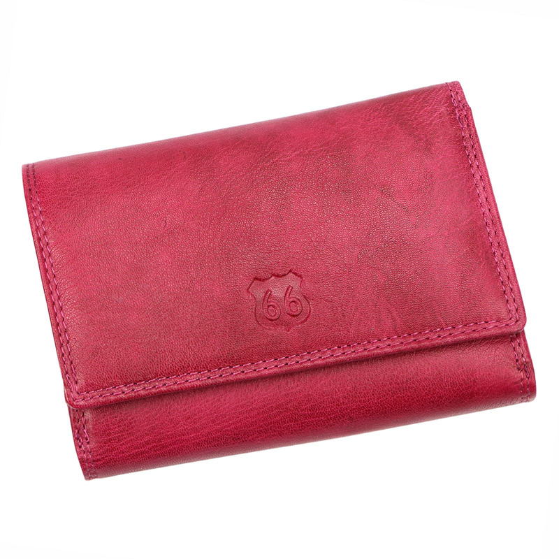 Route 66 damski portfel podłużny skóra naturalna pojemna portmonetka