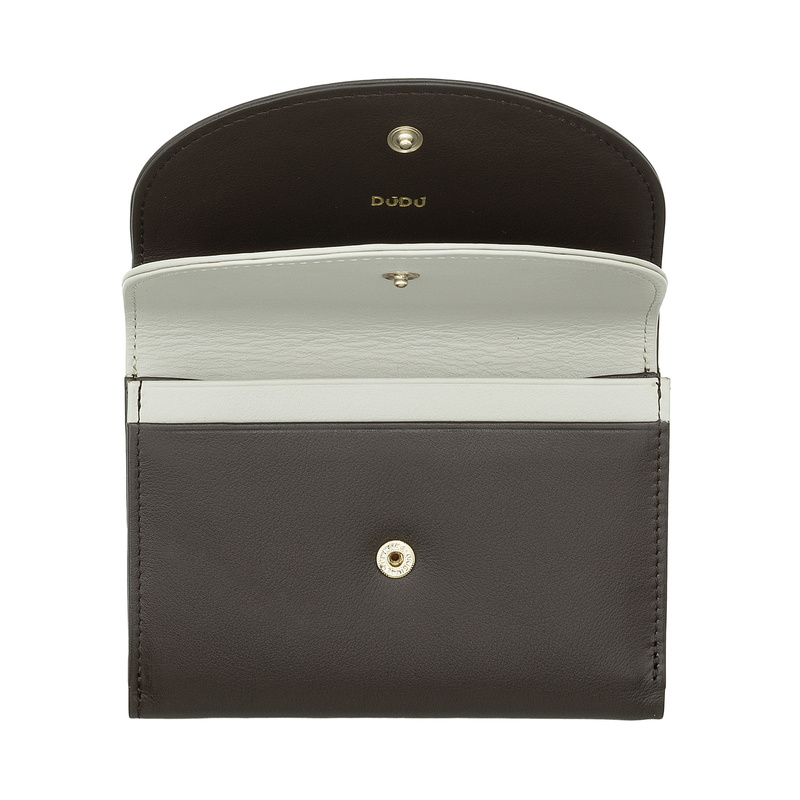 DUDU mała damska portmonetka skóra naturalna kompaktowy portfel