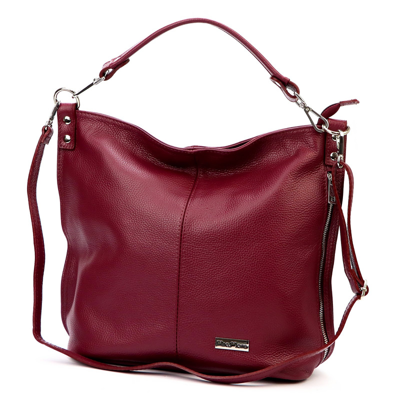 Damska stylowa skórzana torebka na ramię shopper z kieszeniami MiaMore