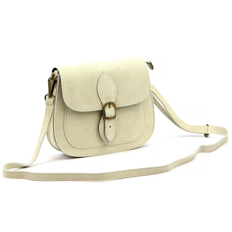 Luka Klasyczna Zamszowa damska listonoszka skórzana przez ramię z kieszenią