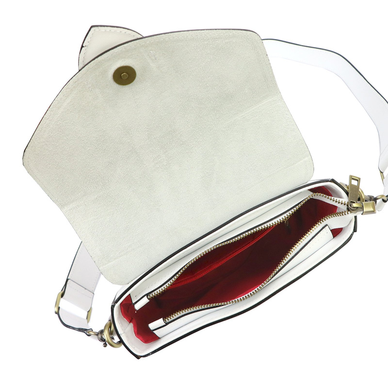 Luka damska listonoszka skóra naturalna torebka przez ramię z klapą