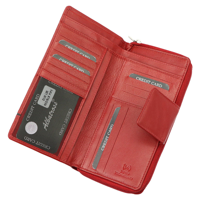 Albatross damski pionowy portfel skóra naturalna duża portmonetka podłużna 