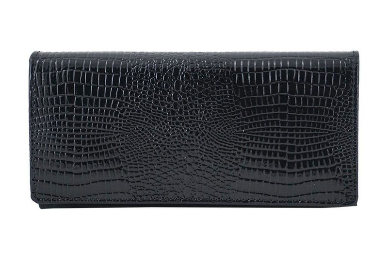 Ekskluzywny portfel damski lakierowany - Czarny