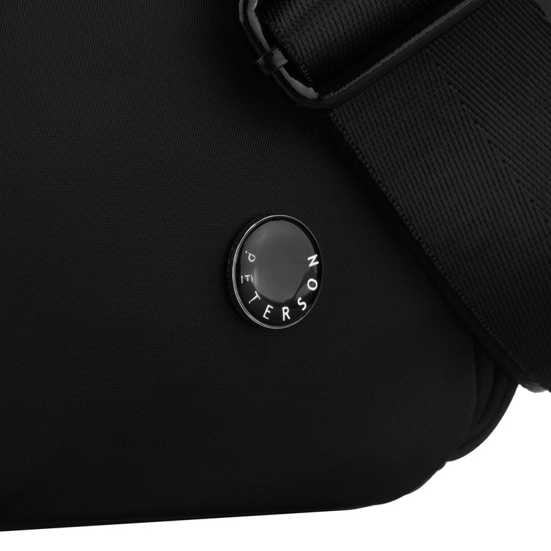 Miejska, czarna llistonoszka damska z poliestru zamykana suwakiem - Peterson