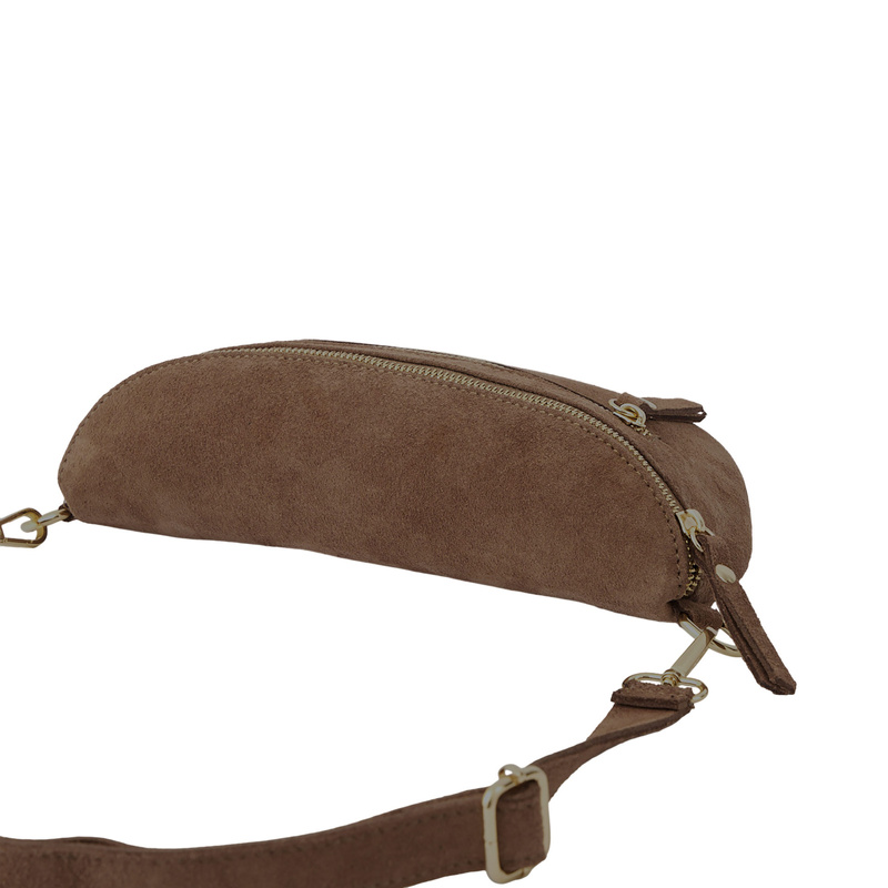 Zamszowa nerka damska Barberinis - Beżowa ciemna