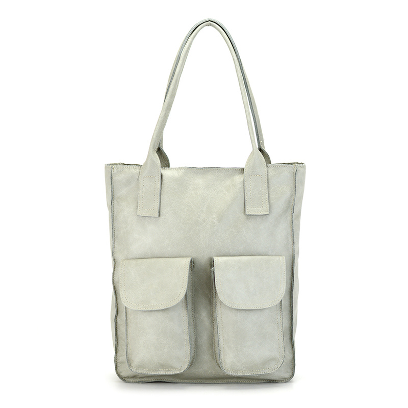 Angelo Torebka na ramię Duża damska shopperbag z kieszeniami skórzana