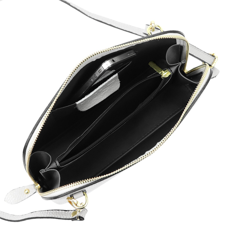 Kobieca zapinana skórzana listonoszka torebka przez ramię MiaMore