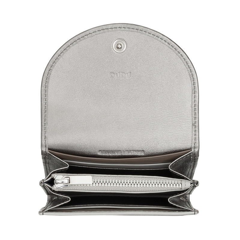 DuDu mała portmonetka skóra naturalna damski portfel na zatrzask