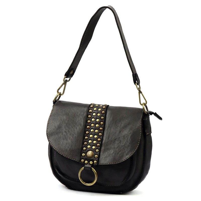 Stylowa Listonoszka damska skórzana ma magnes z dżetami torebka na ramię