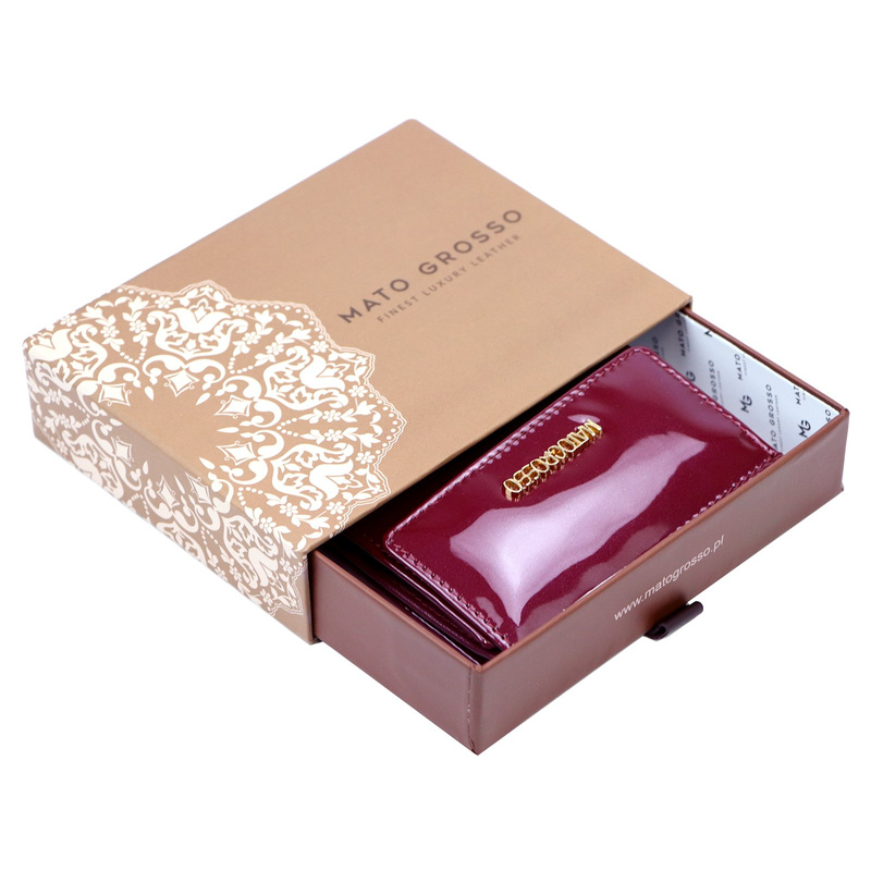 Mato Grosso mała damska portmonetka skóra naturalna lakierowana RFID