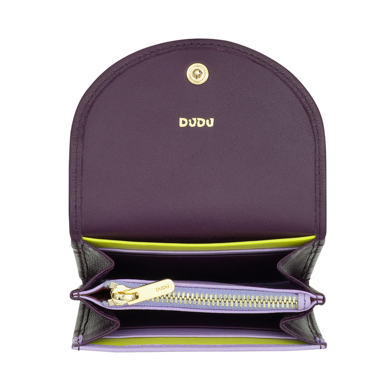 DuDu mała portmonetka skóra naturalna damski portfel na zatrzask