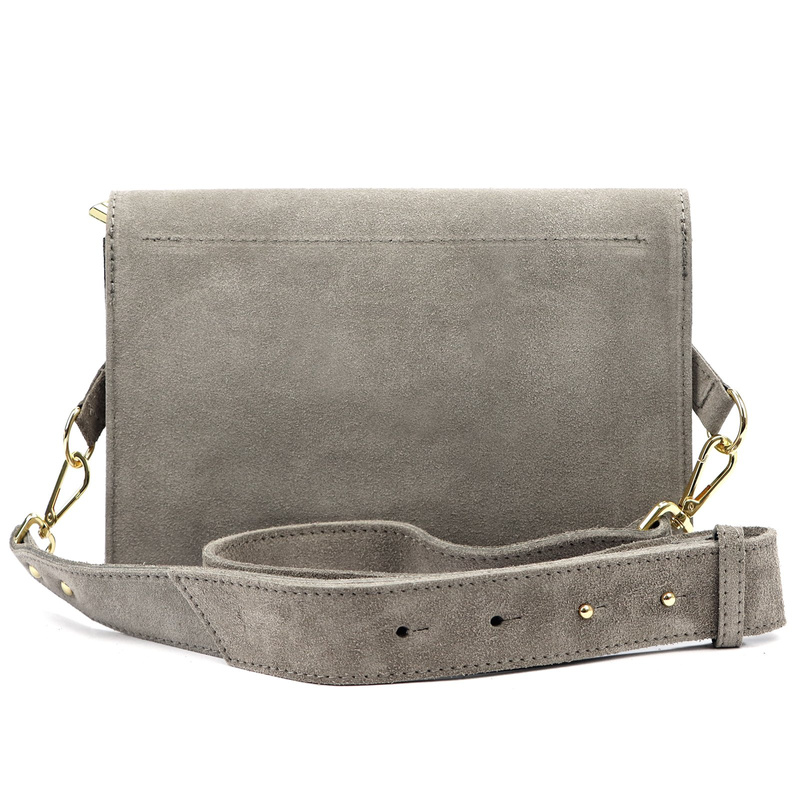 Luka zamszowa damska listonoszka torebka na ramię skórzana z kieszenią