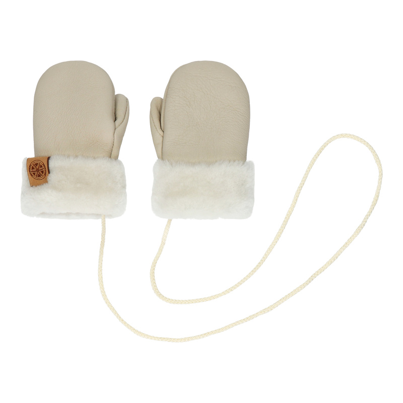 Ciepłe Dziecięce rękawiczki z kożucha 1 palec wełna sznurek Podhale