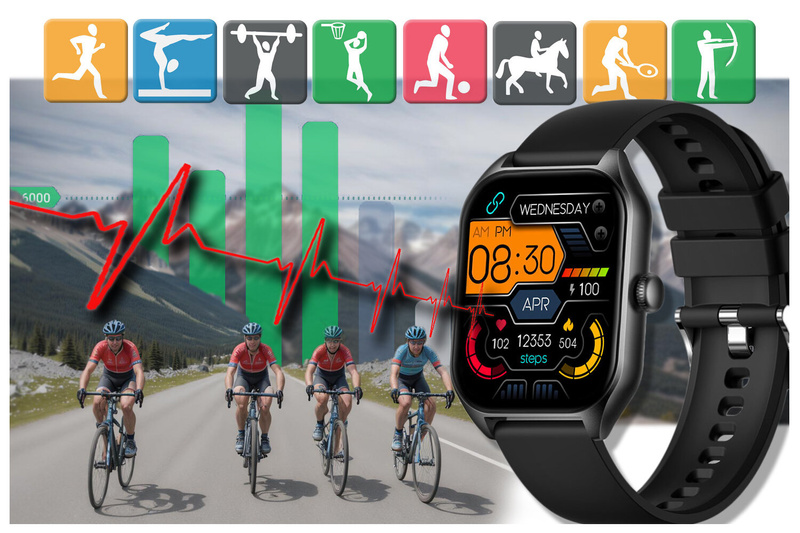 SMARTWATCH UNISEX Rubicon RNCF03 - ROZMOWY BLUETOOTH, ALWAYS ON DISPLAY (sr049a)