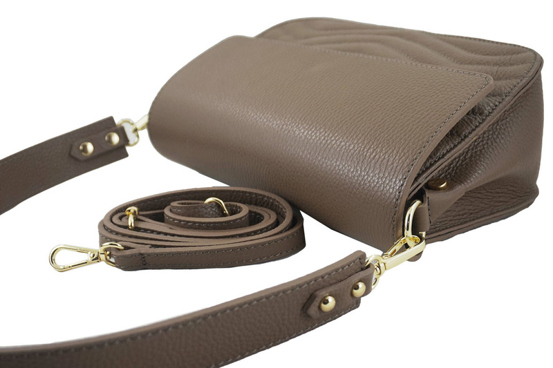 Torebka skórzana crossbody włoska - Czerwona