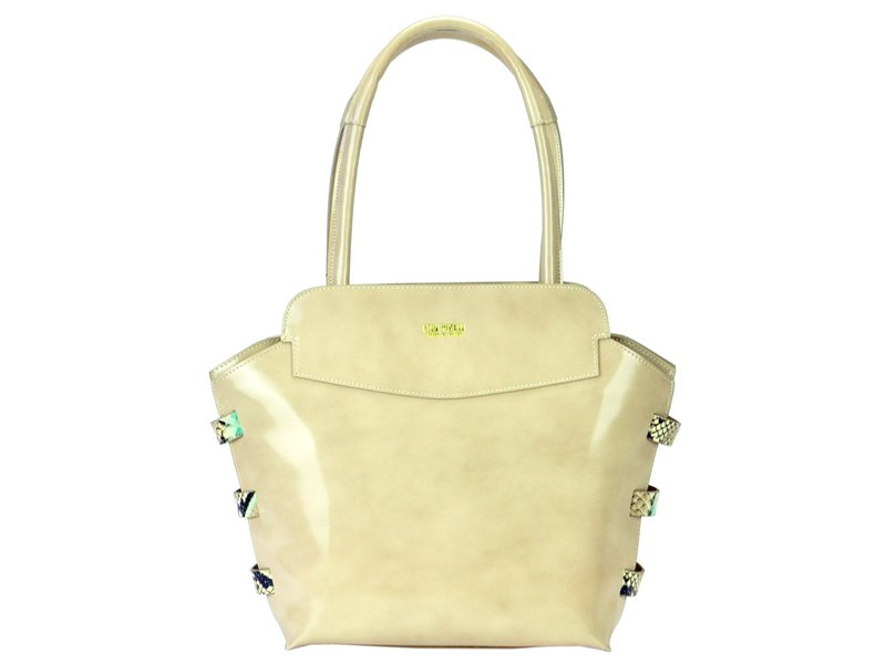 Gilda Tonelli damska torebka na ramię skóra naturalna kuferek do ręki