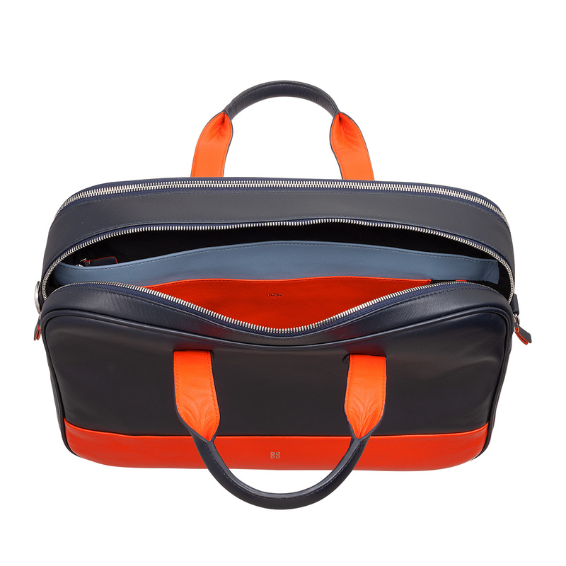 DuDu torba na laptopa aktówka z paskiem skóra naturalna torba do pracy