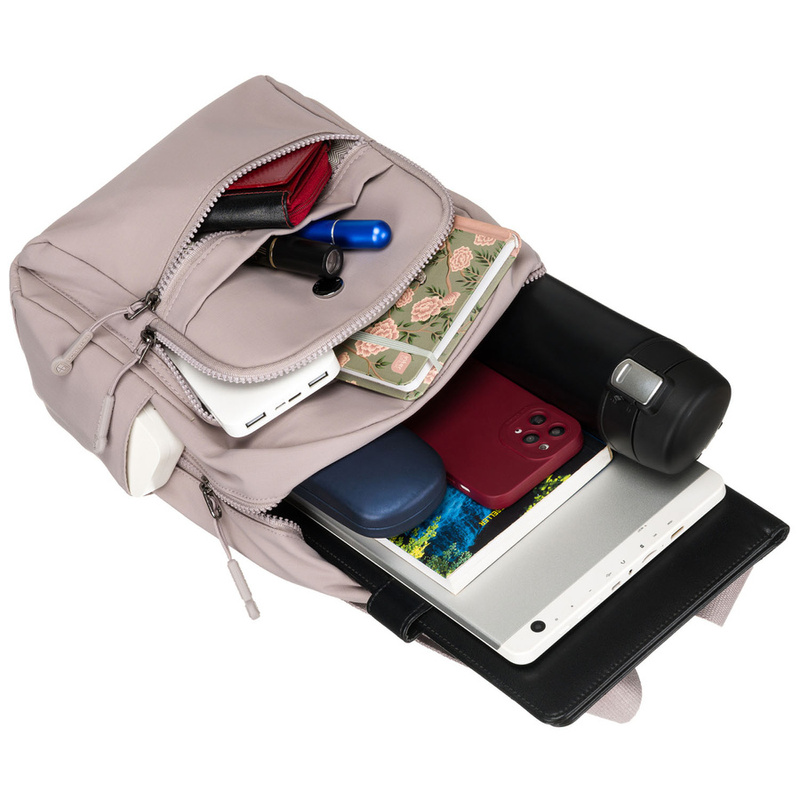 Jednokomorowy plecak damski z poliestru w kolorze lila - Peterson