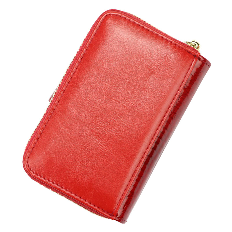 Gregorio Pionowa damska portmonetka skóra naturalna portfel na zatrzask