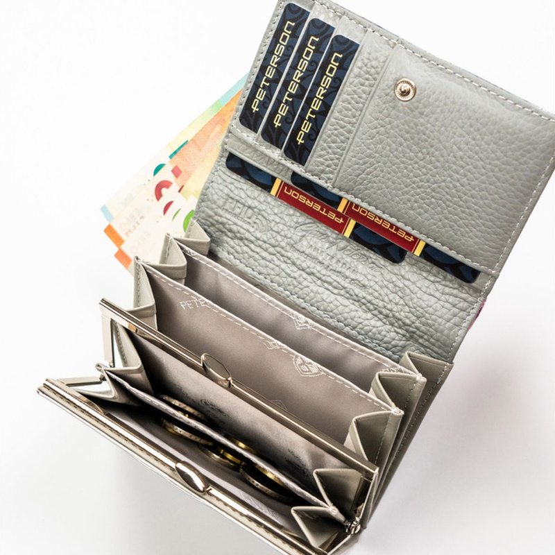 skóra naturalna + Damski portfel ze skóry ekologicznej Peterson PTN PX30-1-NPK