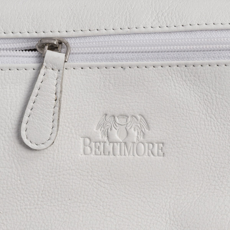 Skórzany plecak A4 duży pojemny do szkoły Włoski kremowy P16