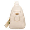 Beżowa saszetka damska z szerokim materiałowym paskiem crossbody plecak na jedno ramię eko skóra Peterson