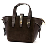 Luka Skórzany damski kuferek torebka do ręki z dopinanym paskiem elegancki