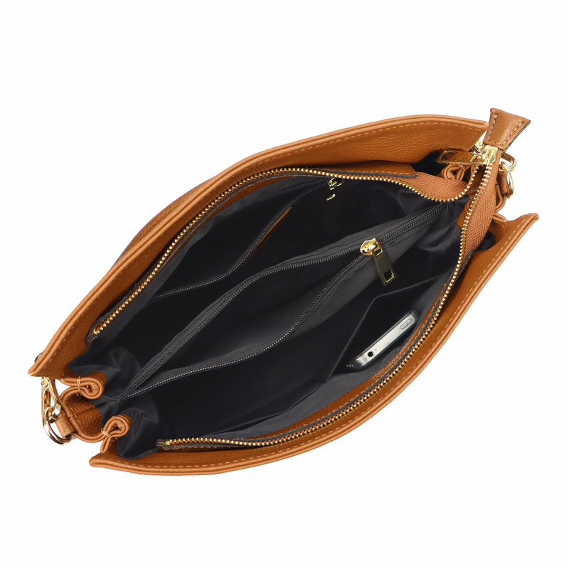 Luka damska torebka na ramię skóra naturalna listonoszka 2 komory organizer