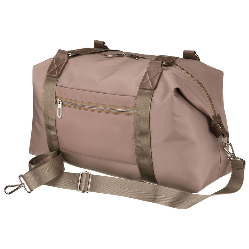Brązowa torba treningowa z poliestru, jednokomorowa i zamykana suwakiem - Peterson