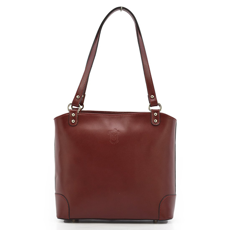 Skórzana torebka na ramię z licowej skóry shopper