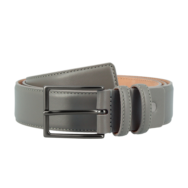 Nuvola Pelle Męski Pasek Skórzany Pełnoziarnisty Made in Italy Miękka Skóra Cielęca Elegancki Pasek H 34mm z Metalową Klamrą