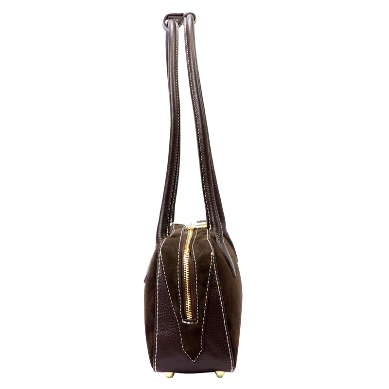 Damska mała zamszowa zgrabna torebka na ramię modna listonoszka Luka