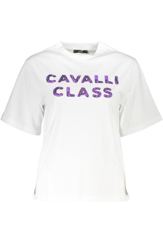 KOSZULKA Z KRÓTKIM RĘKAWEM CAVALLI CLASS DAMSKA BIAŁA