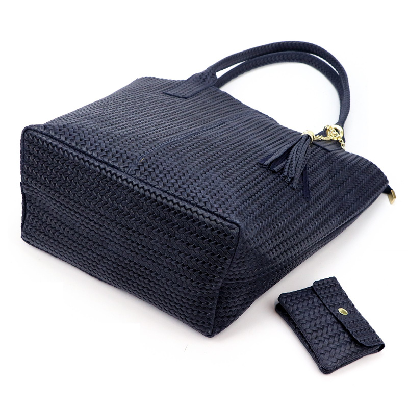 Vera Pelle damska shopperbag z dwoma etui torebka portfel skóra naturalna