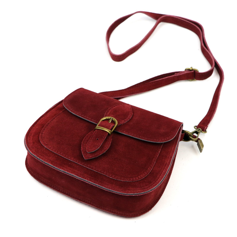 Luka Klasyczna Zamszowa damska listonoszka skórzana przez ramię z kieszenią