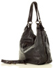 Torba skórzana wysokogatunkowa na ramię styl miejski shoulder leather bag - MARCO MAZZINI czarna