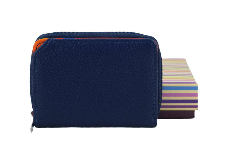 Portfel skórzany damski włoski - Granatowy