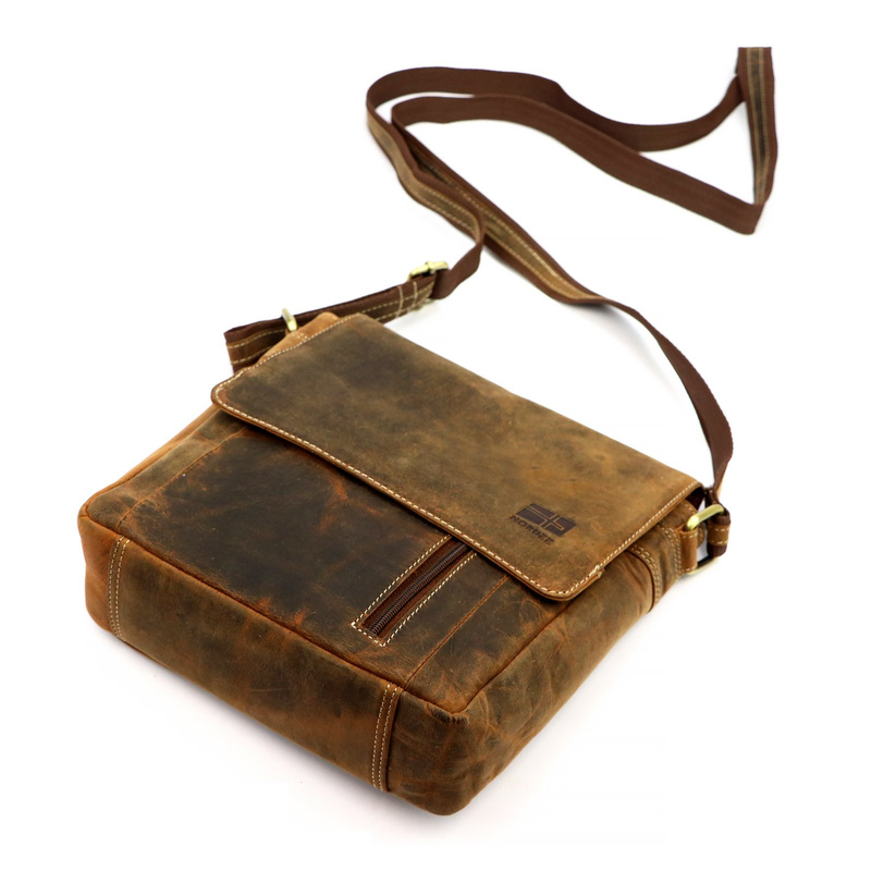 Nordee męska saszetka skóra naturalna torba miejska na ramię z kieszeniami